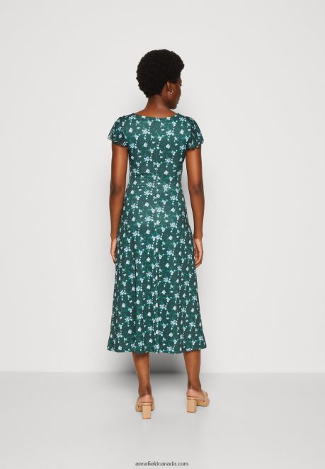 Anna Field Women Jersey Dress Green/Multi Coloured H42J4Z110
