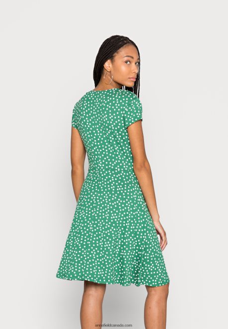 Anna Field Women Jersey Dress Green/White H42J4Z134