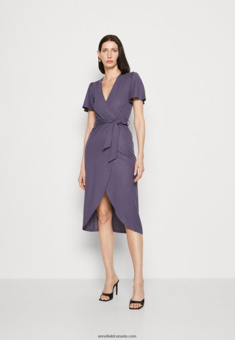 Anna Field Women Jersey Dress Grey H42J4Z163
