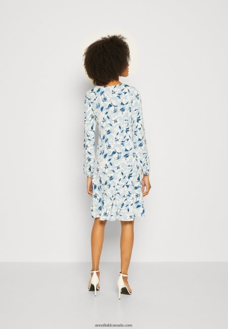 Anna Field Women Jersey Dress Light Blue H42J4Z155