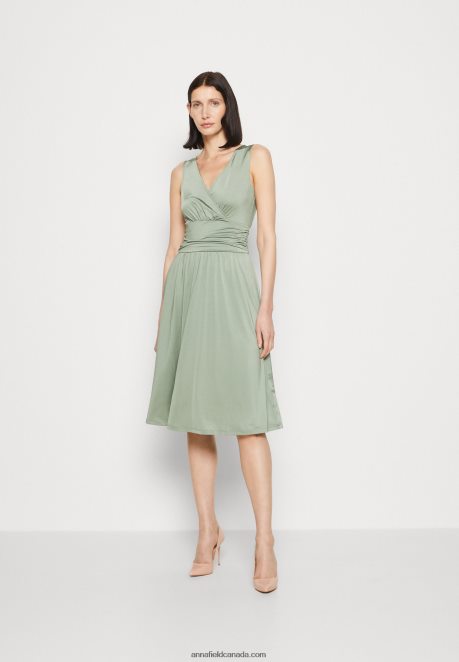 Anna Field Women Jersey Dress Light Green H42J4Z38