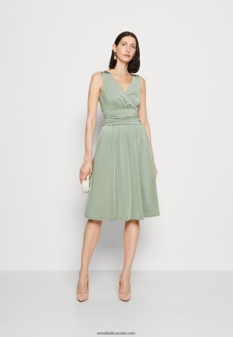 Anna Field Women Jersey Dress Light Green H42J4Z38