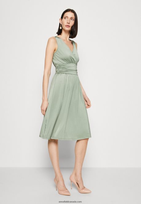 Anna Field Women Jersey Dress Light Green H42J4Z38