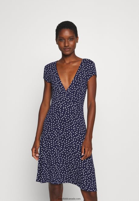Anna Field Women Jersey Dress Maritime Blue/White H42J4Z129