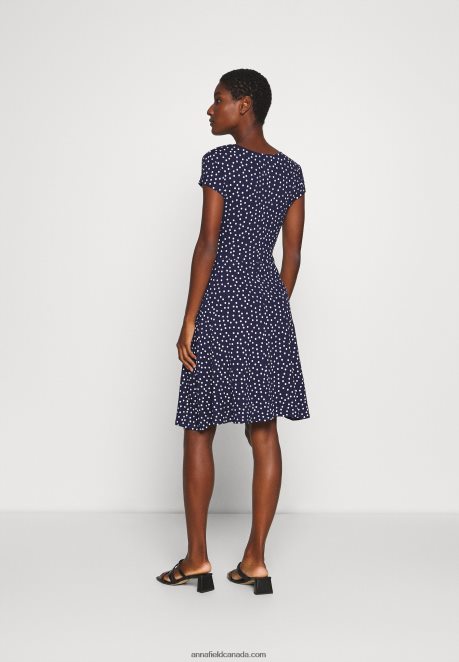 Anna Field Women Jersey Dress Maritime Blue/White H42J4Z129