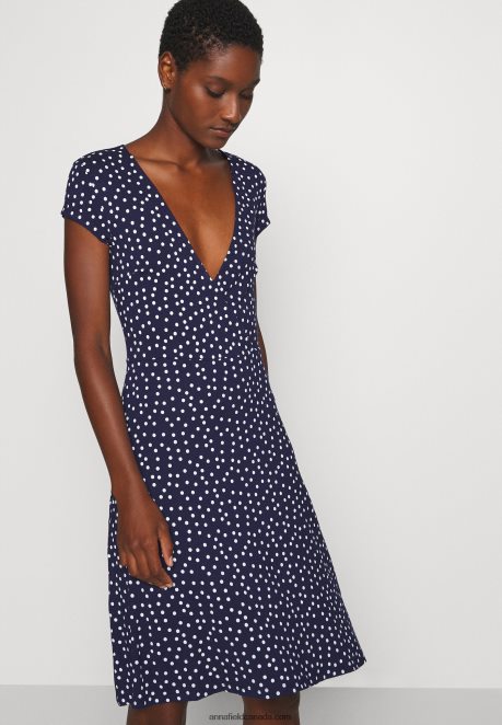 Anna Field Women Jersey Dress Maritime Blue/White H42J4Z129