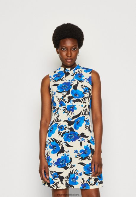 Anna Field Women Jersey Dress Off White/Blue H42J4Z166