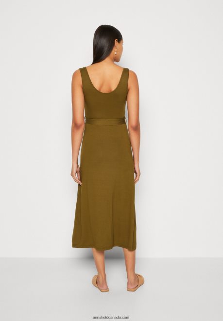Anna Field Women Jersey Dress Olive H42J4Z179