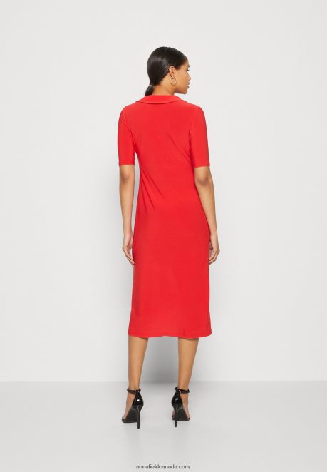 Anna Field Women Jersey Dress Red H42J4Z142