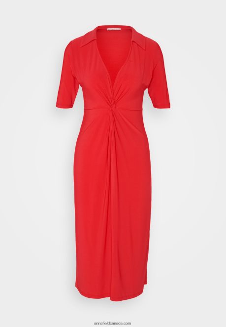 Anna Field Women Jersey Dress Red H42J4Z142