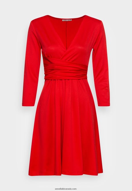 Anna Field Women Jersey Dress Red H42J4Z146