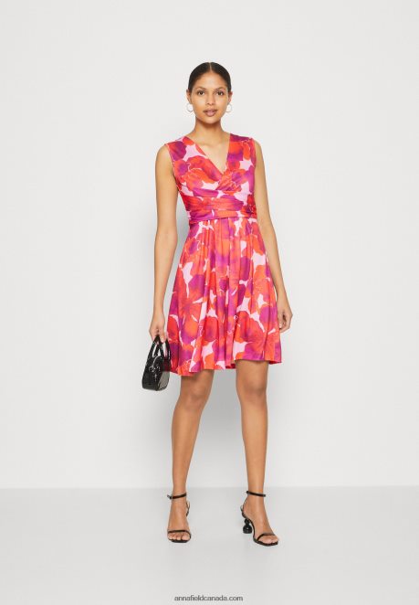 Anna Field Women Jersey Dress Red/Pink H42J4Z117