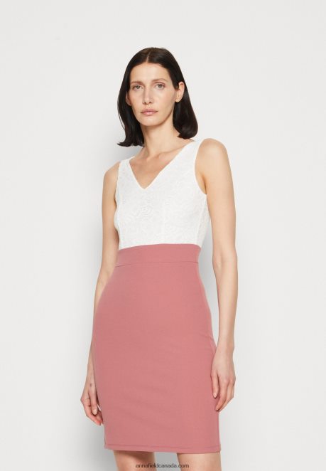 Anna Field Women Jersey Dress White/Pink H42J4Z36