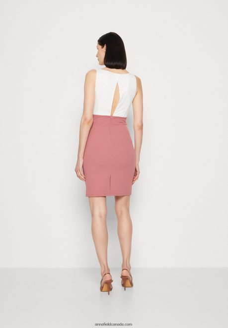 Anna Field Women Jersey Dress White/Pink H42J4Z36