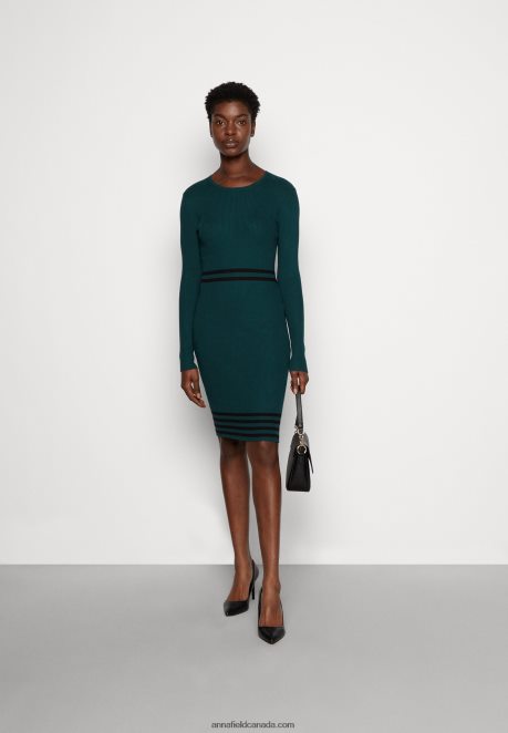 Anna Field Women Jumper Dress Dark Green/Black H42J4Z201