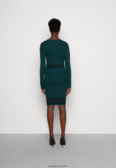 Anna Field Women Jumper Dress Dark Green/Black H42J4Z201