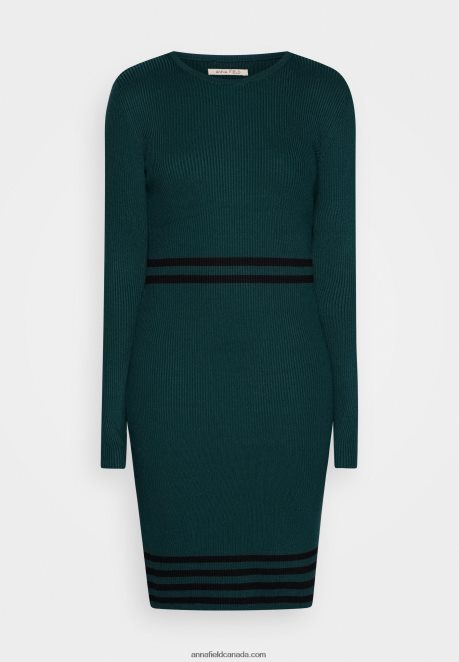 Anna Field Women Jumper Dress Dark Green/Black H42J4Z201