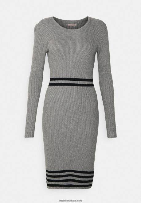 Anna Field Women Jumper Dress Mottled Light Grey/Black H42J4Z215