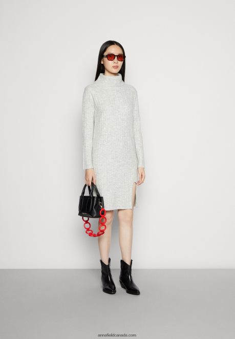 Anna Field Women Jumper Dress Mottled Light Grey H42J4Z213