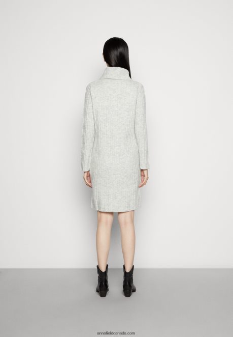 Anna Field Women Jumper Dress Mottled Light Grey H42J4Z213