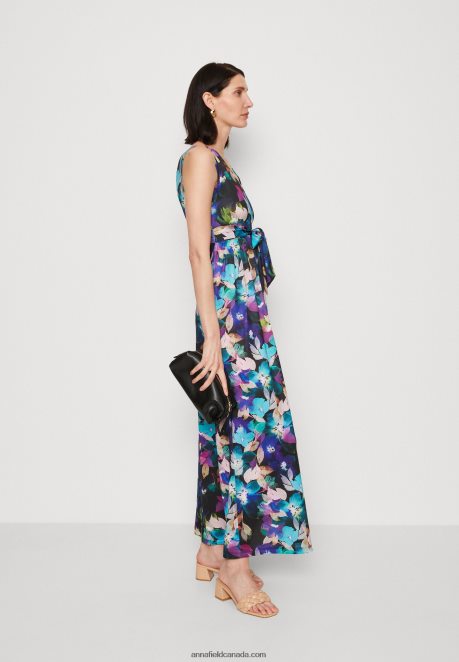 Anna Field Women Maxi Dress Black/Blue/Multicoloured H42J4Z135