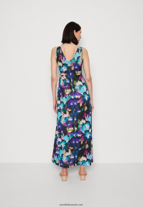 Anna Field Women Maxi Dress Black/Blue/Multicoloured H42J4Z135