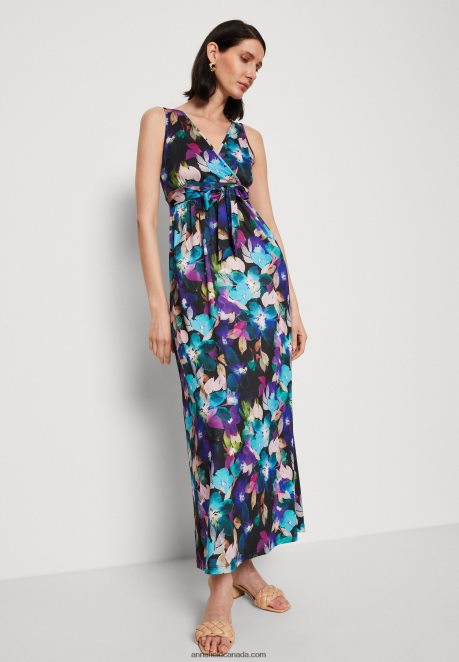 Anna Field Women Maxi Dress Black/Blue/Multicoloured H42J4Z135