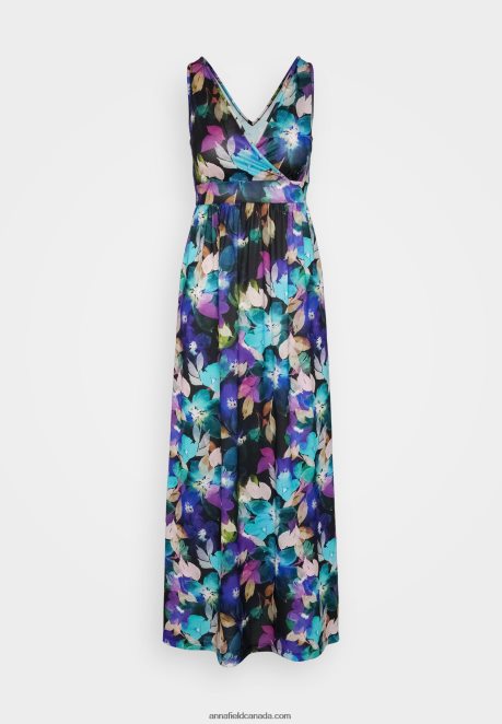 Anna Field Women Maxi Dress Black/Blue/Multicoloured H42J4Z135