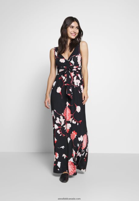 Anna Field Women Maxi Dress Black/Pink H42J4Z143