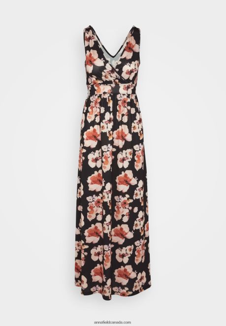 Anna Field Women Maxi Dress Black/Pink/Multicoloured H42J4Z141
