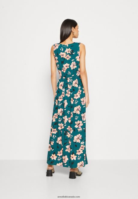 Anna Field Women Maxi Dress Dark Green/Pink H42J4Z224