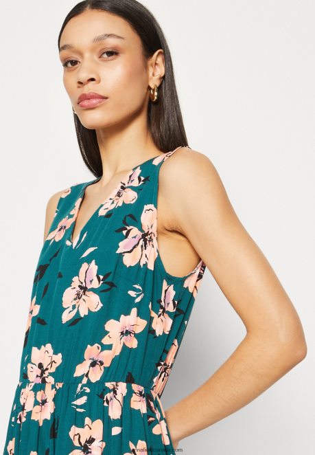 Anna Field Women Maxi Dress Dark Green/Pink H42J4Z224