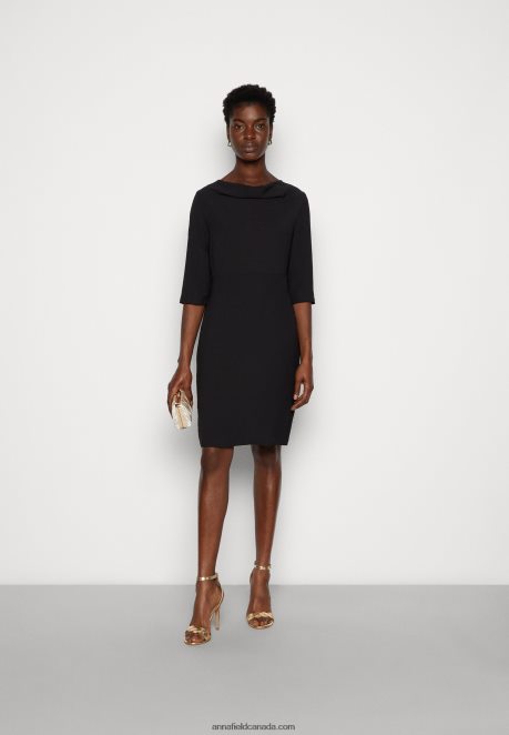 Anna Field Women Shift Dress Black H42J4Z192