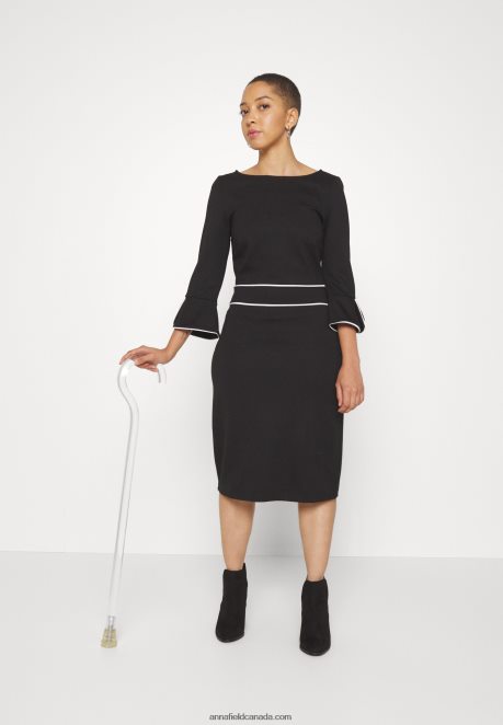 Anna Field Women Shift Dress Black H42J4Z218