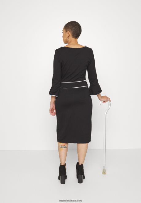 Anna Field Women Shift Dress Black H42J4Z218