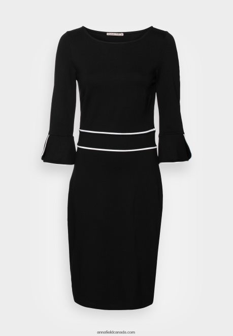 Anna Field Women Shift Dress Black H42J4Z218