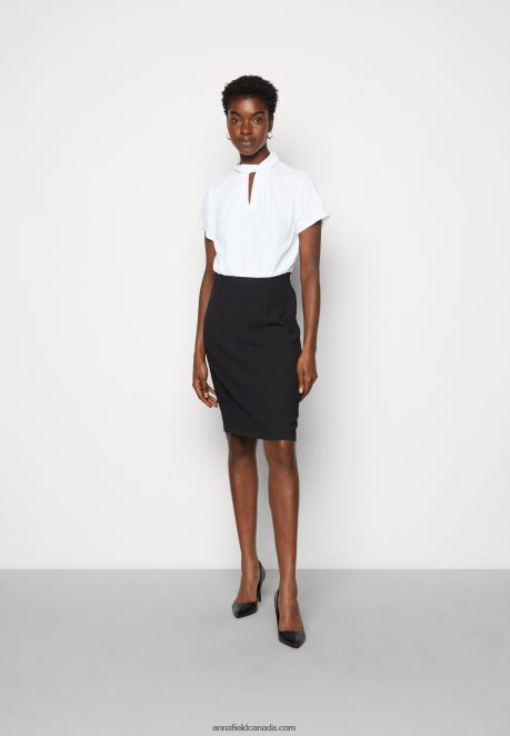 Anna Field Women Shift Dress Black/White H42J4Z200
