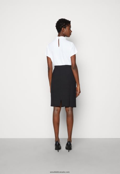 Anna Field Women Shift Dress Black/White H42J4Z200
