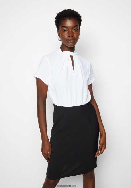 Anna Field Women Shift Dress Black/White H42J4Z200