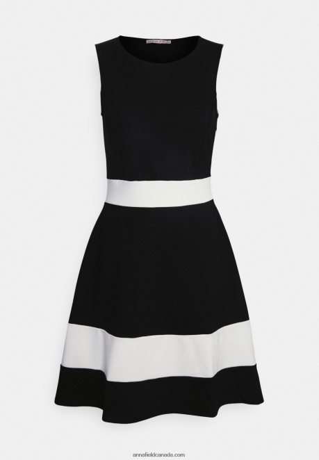 Anna Field Women Shift Dress Black/White H42J4Z219