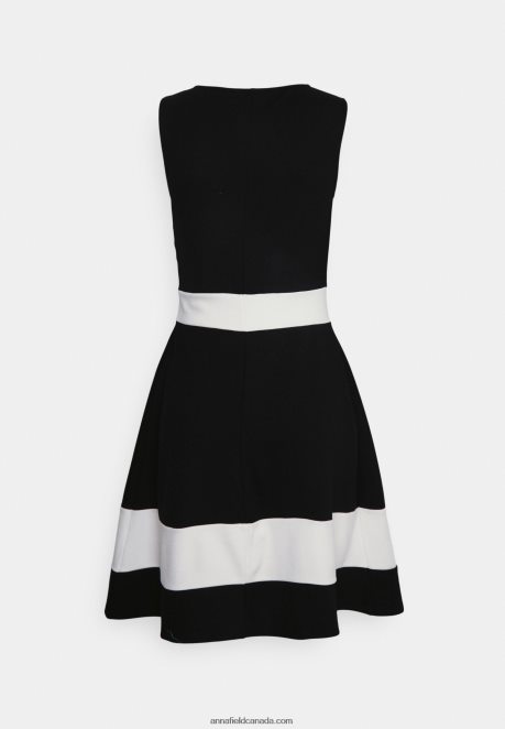 Anna Field Women Shift Dress Black/White H42J4Z219