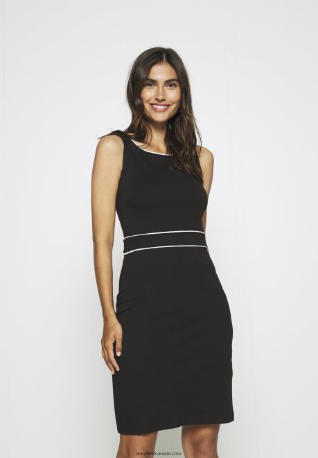 Anna Field Women Shift Dress Black/White H42J4Z95
