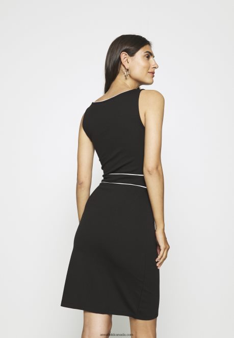 Anna Field Women Shift Dress Black/White H42J4Z95