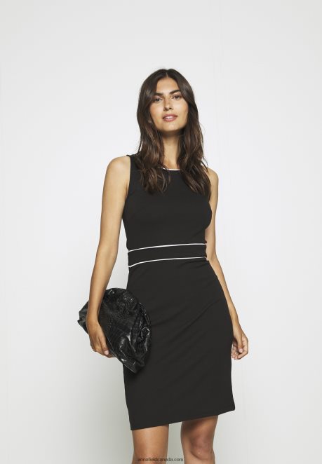 Anna Field Women Shift Dress Black/White H42J4Z95