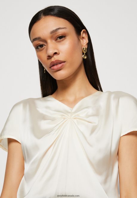 Anna Field Women Shift Dress Off White/Black H42J4Z195