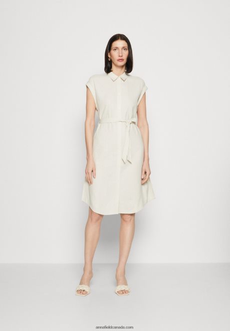 Anna Field Women Shirt Dress Beige H42J4Z82