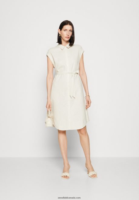 Anna Field Women Shirt Dress Beige H42J4Z82