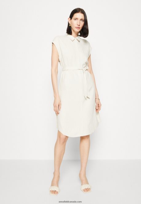 Anna Field Women Shirt Dress Beige H42J4Z82