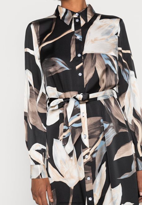 Anna Field Women Shirt Dress Black/Multi Coloured H42J4Z93