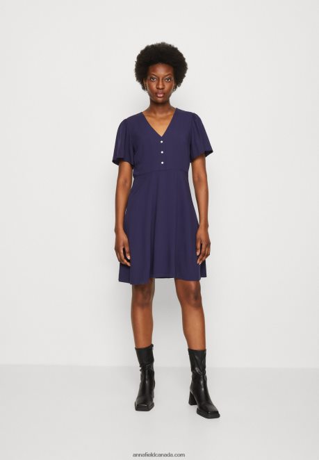 Anna Field Women Shirt Dress Dark Blue H42J4Z88